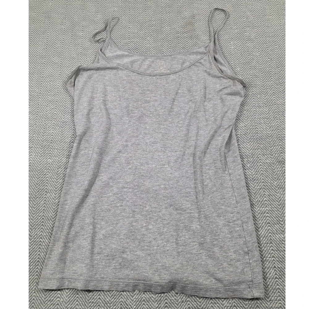 Gap Womens Heather Grey Spaghetti Strap Camisole Scoop Neck Tank Top Size M